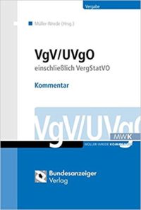Buchcover von VgV/UVgO einschließlich VergStatVO